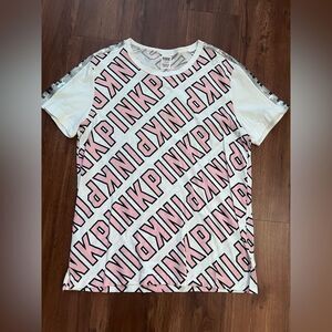 PINK Victoria's Secret logo Mania bling Tshirt L